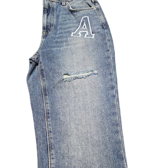 New York Patchwork Jeans - Size 6 - High Rise - Mom Jeans - Distressed - Picture 4 of 10